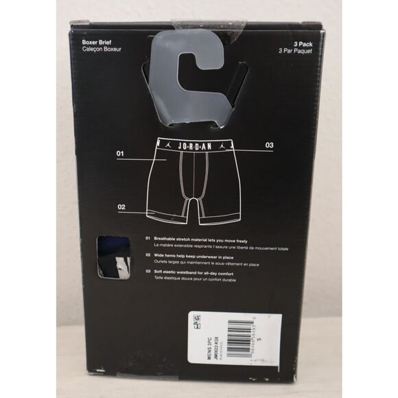 Jordan JM0622-K5X Men Sz S Blk/Gold/Blue Flight Cotton Stretch Boxer Briefs 3-Pk - Picture 3 of 9